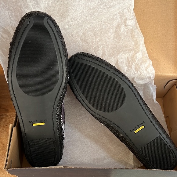 NIB Cole Haan | Black & Ivy Beverly Cloudfeel Knott Leather Espadrilles … - Picture 6 of 10